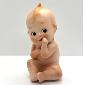 Vintage 1960's Lefton Kewpie Doll, Sucking Thumb Bisque Figurines